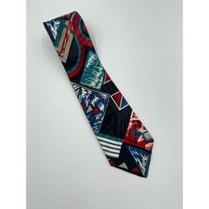 Vintage Haggar‎ Geometric Necktie Multicolor Abstract 90s Retro